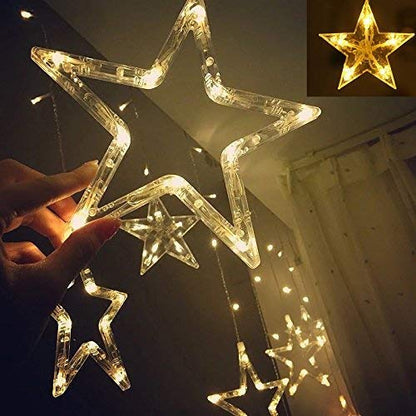 Decorative Star Curtain Led Lights, Yellow, 3 M