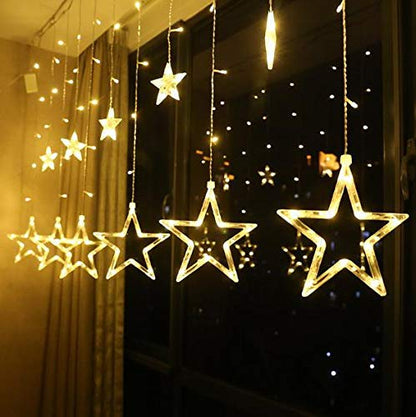 Decorative Star Curtain Led Lights, Yellow, 3 M